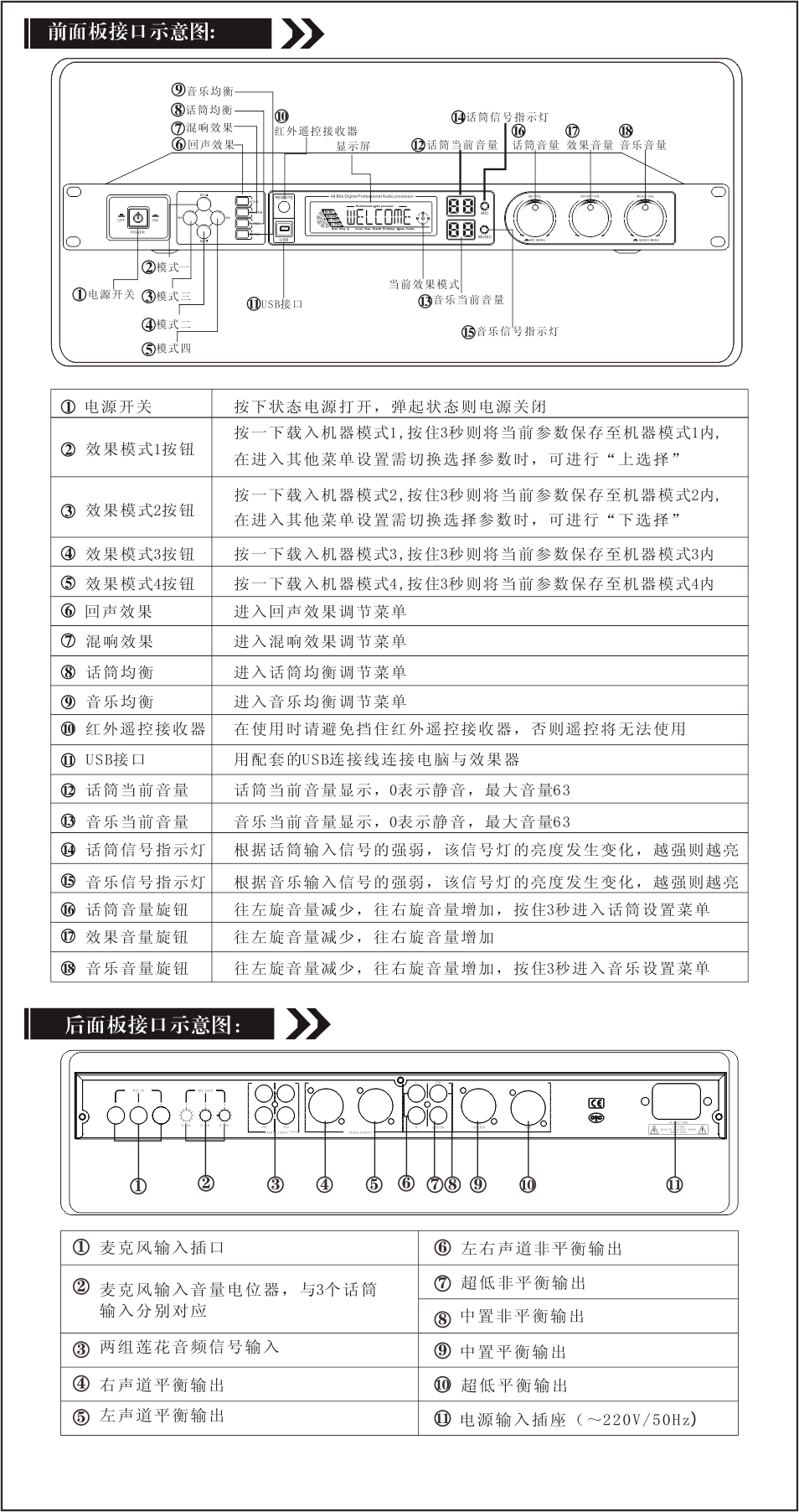 崔帕斯数字KTV前级效果器 TP580M